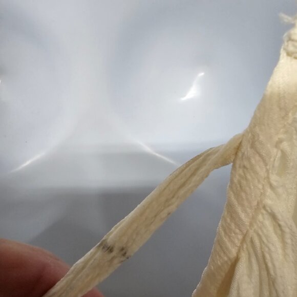 Boohoo Dress Cream Shift Coquette Boho Puff Sleeve 18 NWT - Picture 6 of 11